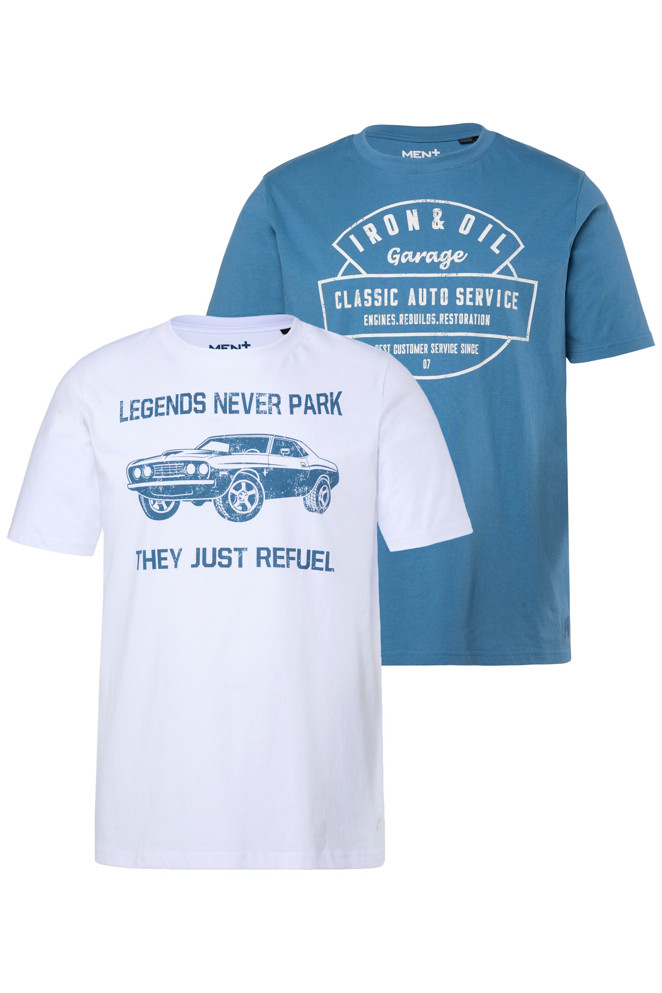 Men Plus Shirt in Blue: front