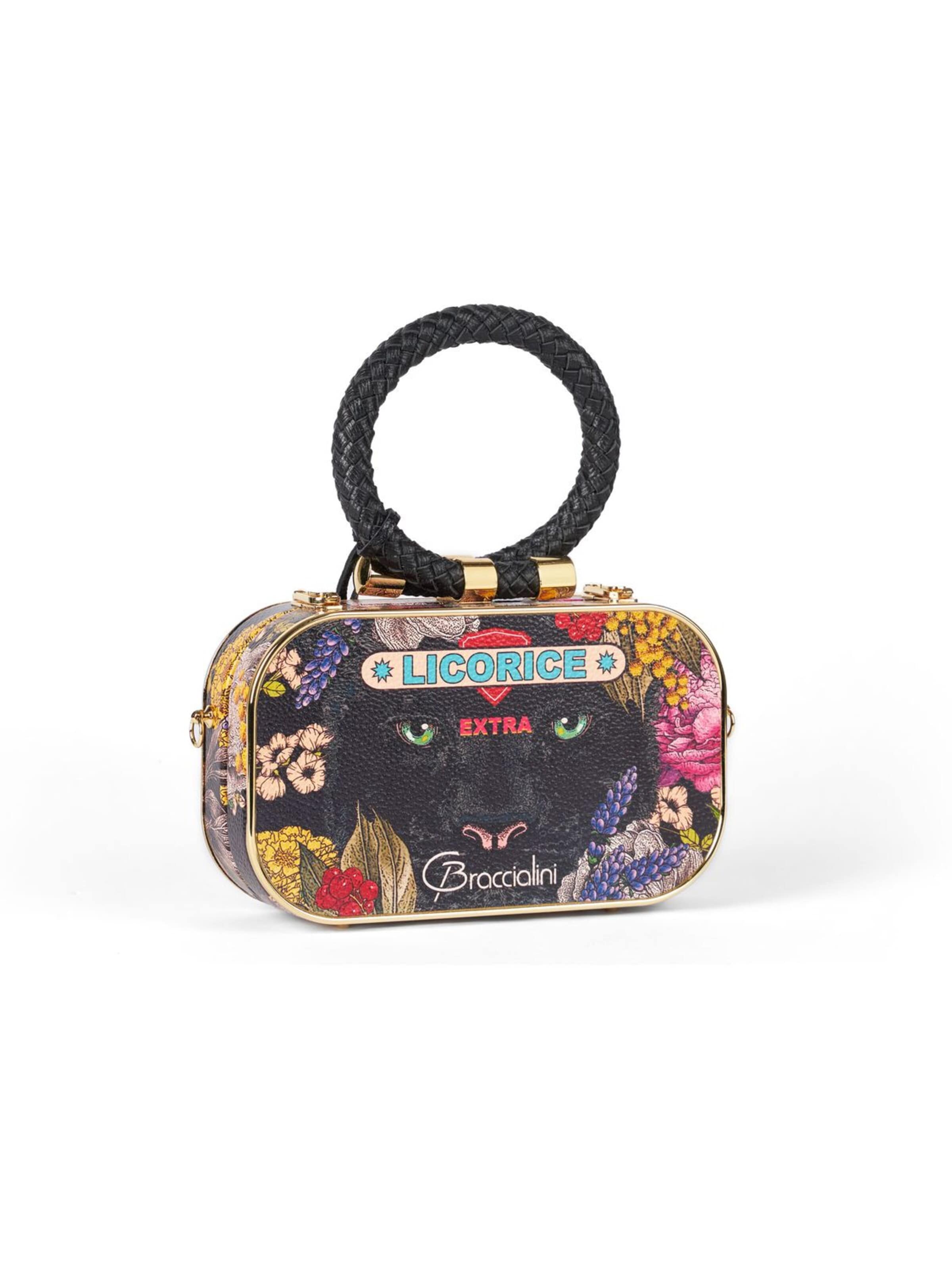 Braccialini - Bolso de noche 'Tema Sardine Licorice' en negro