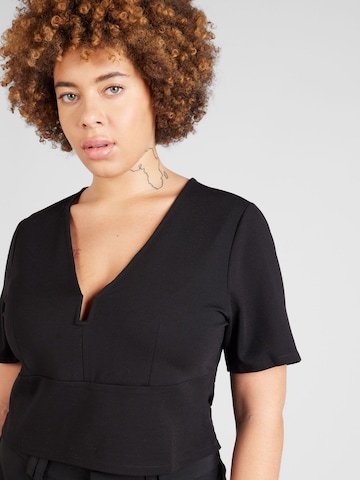 ABOUT YOU Curvy - Camiseta 'Cora' en negro