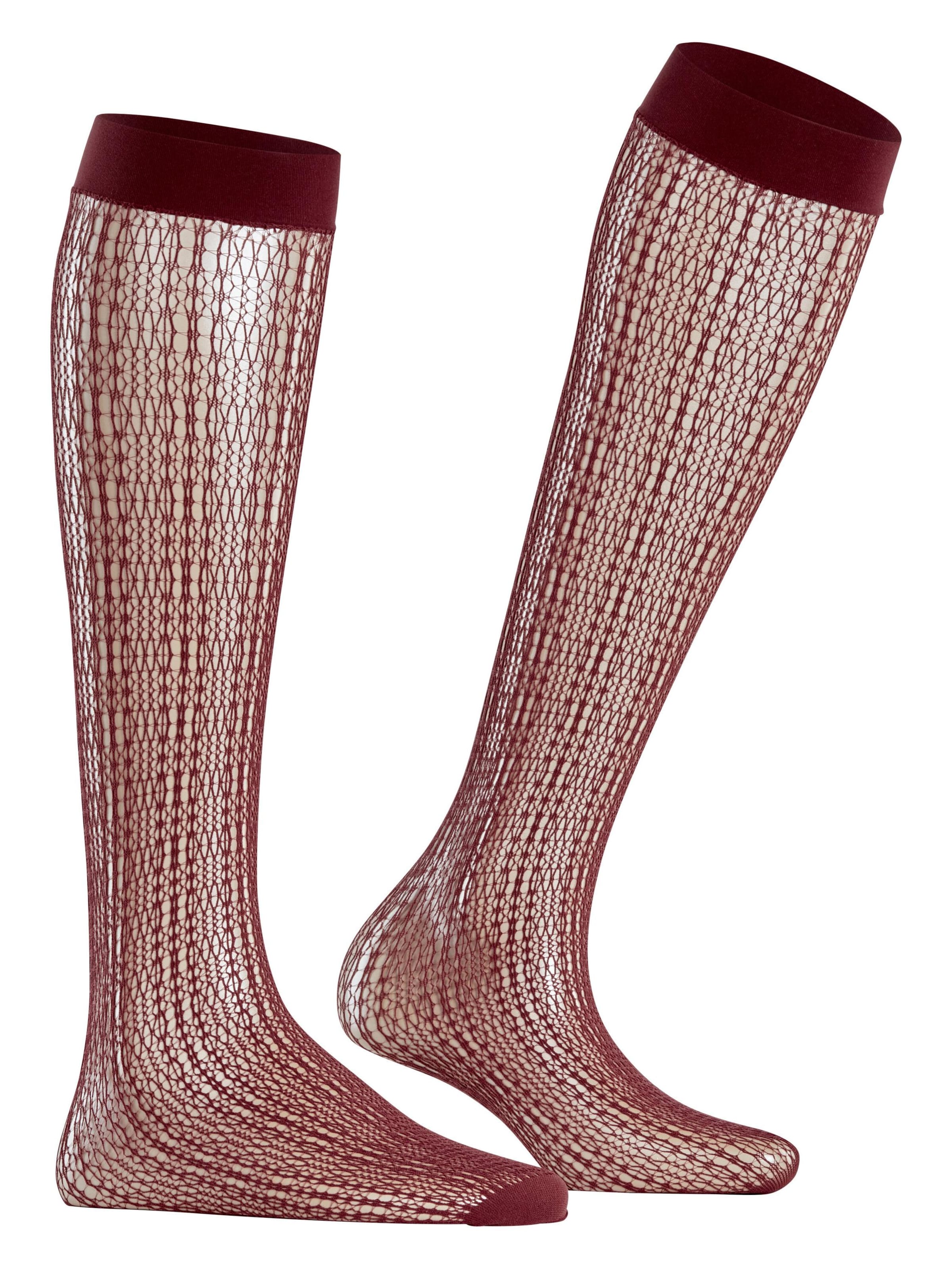 FALKE Overknee Strümpfe 'Crossroads'‌‌‌‌‌‌‌ in Rot