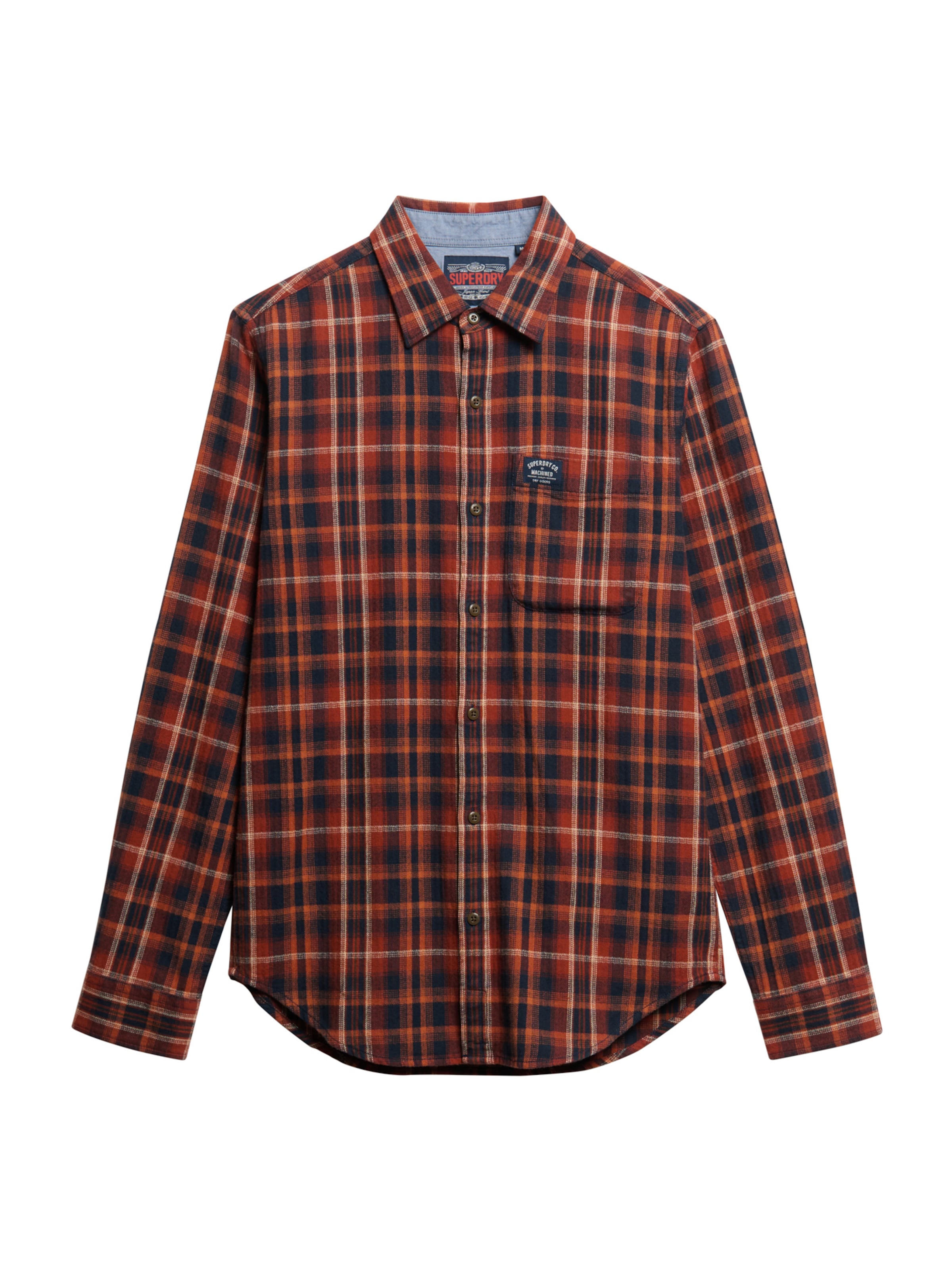 Superdry Comfort fit Button Up Shirt in Orange: front