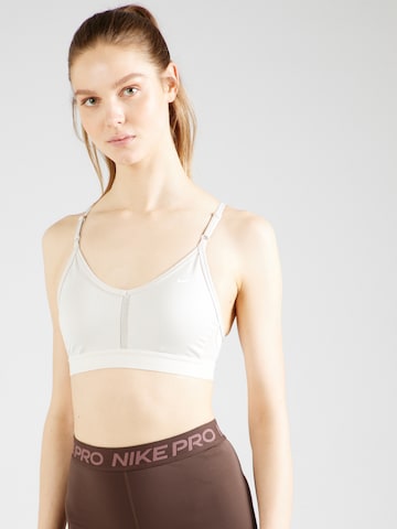 Bustier Soutien-gorge de sport 'Indy' NIKE en beige : devant