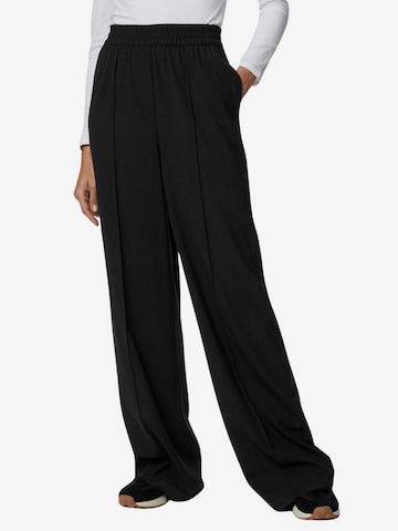 Marks & Spencer Wide leg Pleated Pants in Black: front