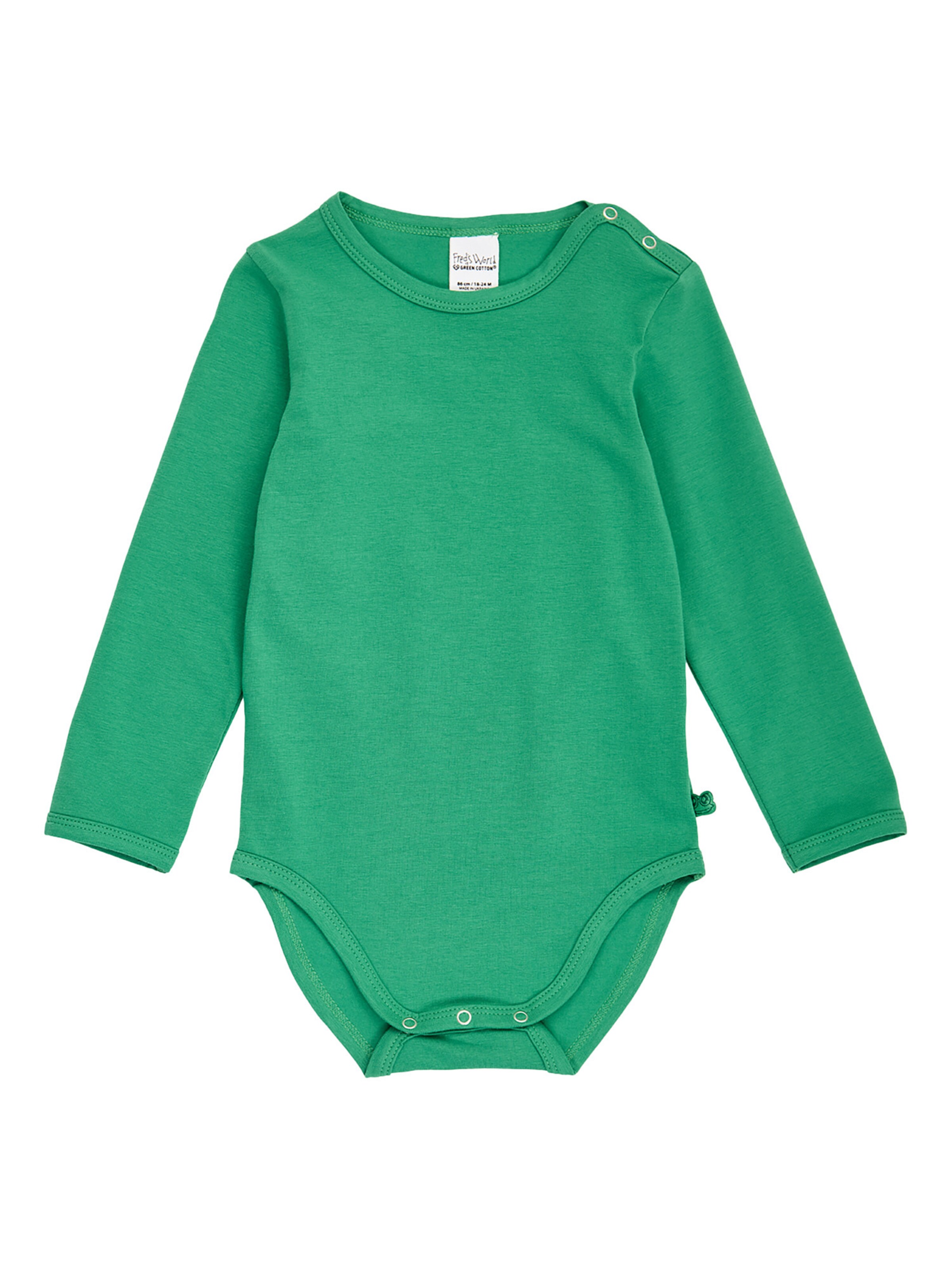 Fred's World by GREEN COTTON Rompertje/body ' Alfa ' in Groen: voorkant