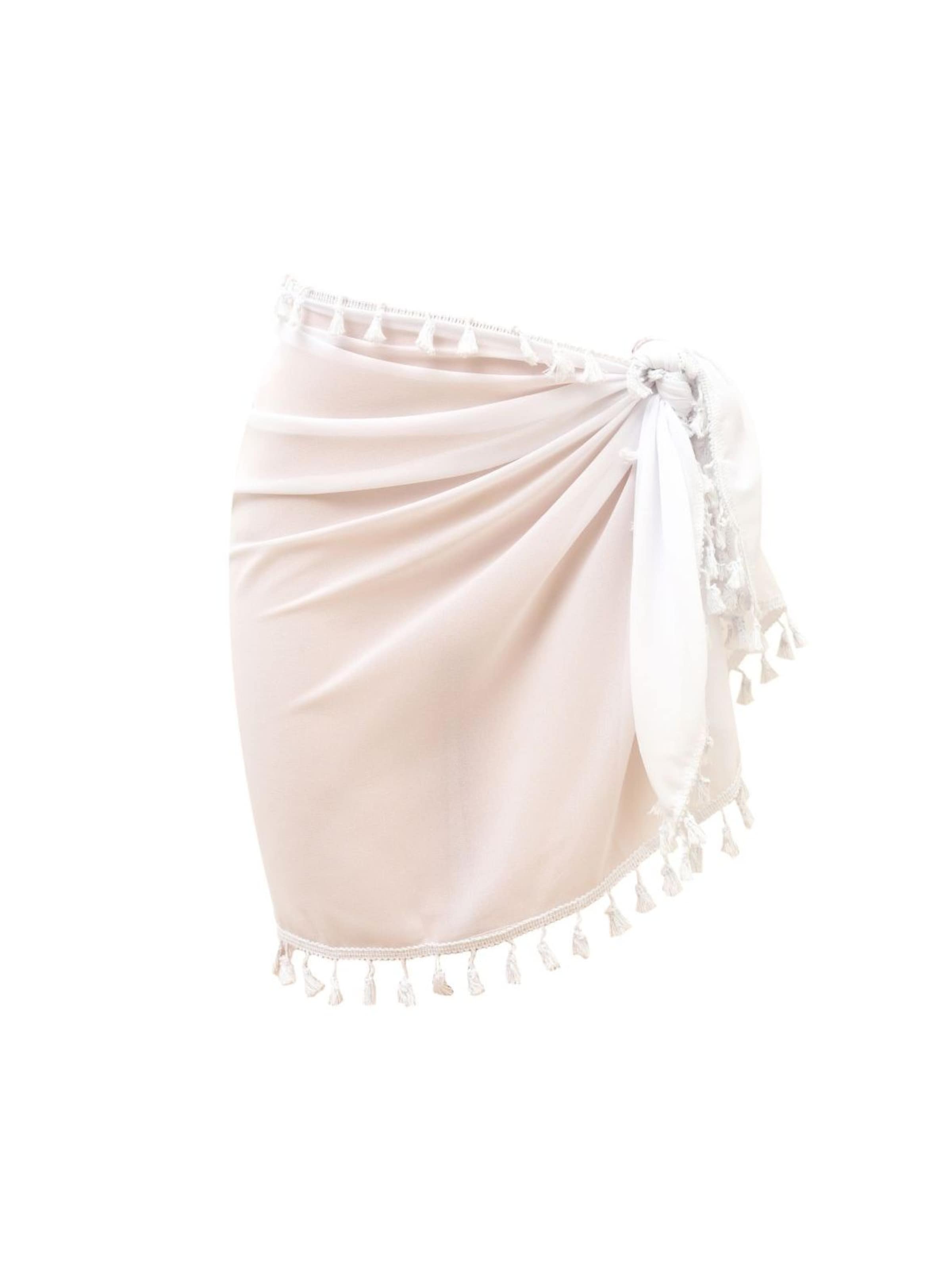 alberto cabale - Falda 'FRINGES' en blanco: frente