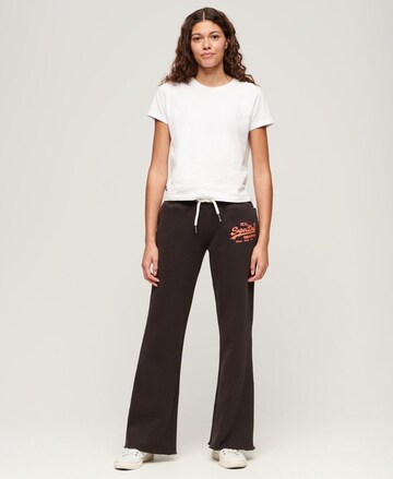 Superdry Wide leg Broek in Bruin