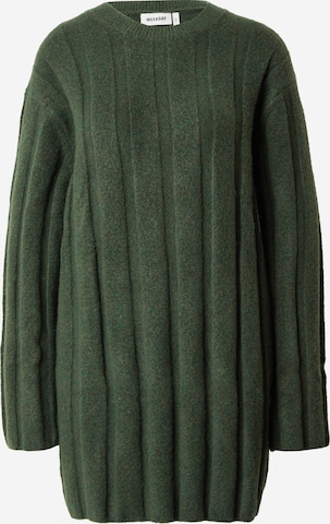 zaļš WEEKDAY Adīta kleita 'Fiona': no priekšpuses