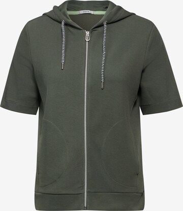 CECIL Zip-Up Hoodie in Green: front