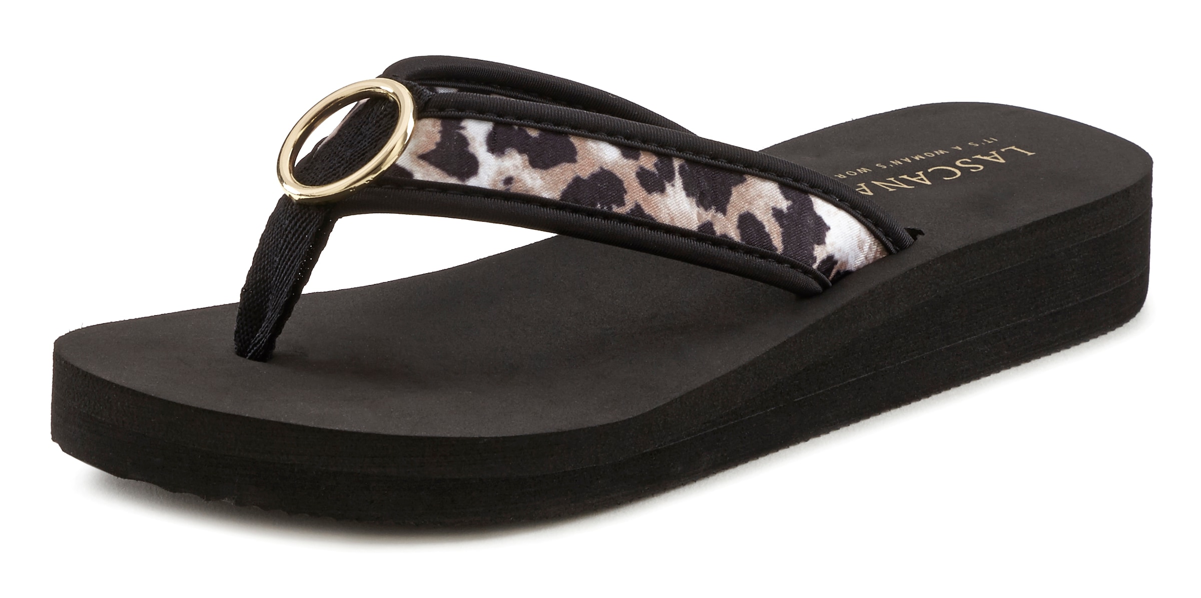 LASCANA Σαγιονάρες διχαλωτές σε μαύρο: μπροστά