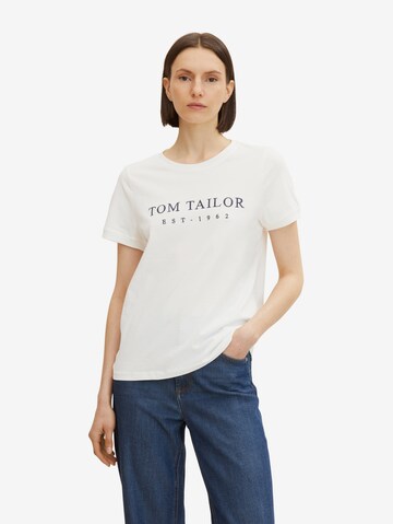 TOM TAILOR Shirt in Wit: voorkant