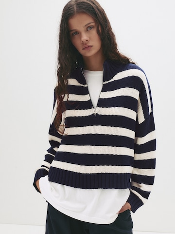 Pull-over Pull&Bear en bleu : devant