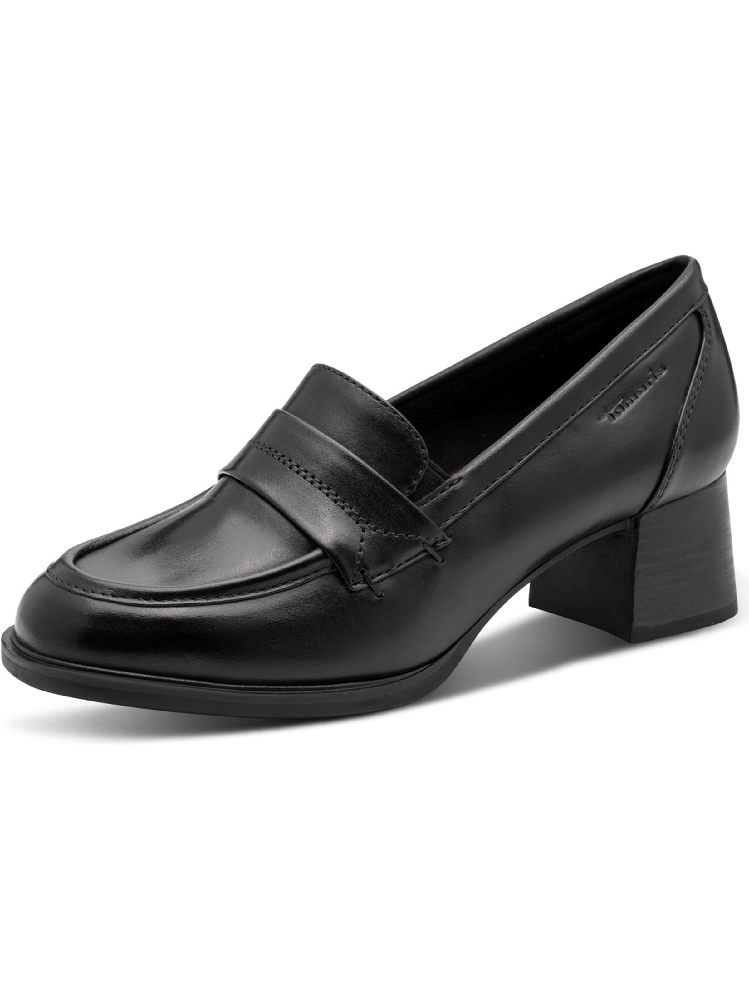 Tamaris Slippers 'Tamaris Damen Slipper Glattleder schwarz' in Black: front