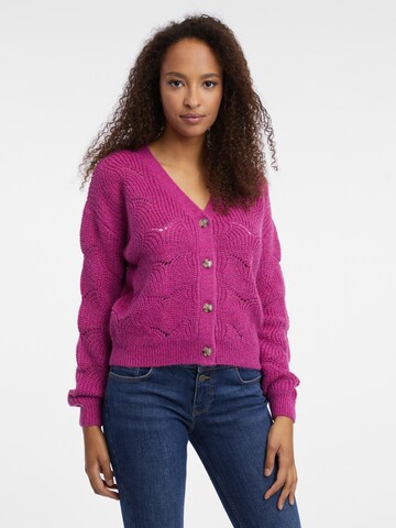Orsay Knit Cardigan in Purple: front