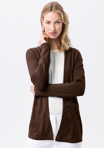 Peter Hahn Knit Cardigan 'Caro' in Brown: front