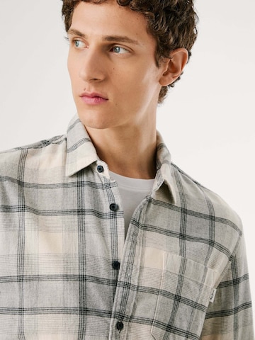 Pepe Jeans Regular fit Button Up Shirt 'Clue' in Grey