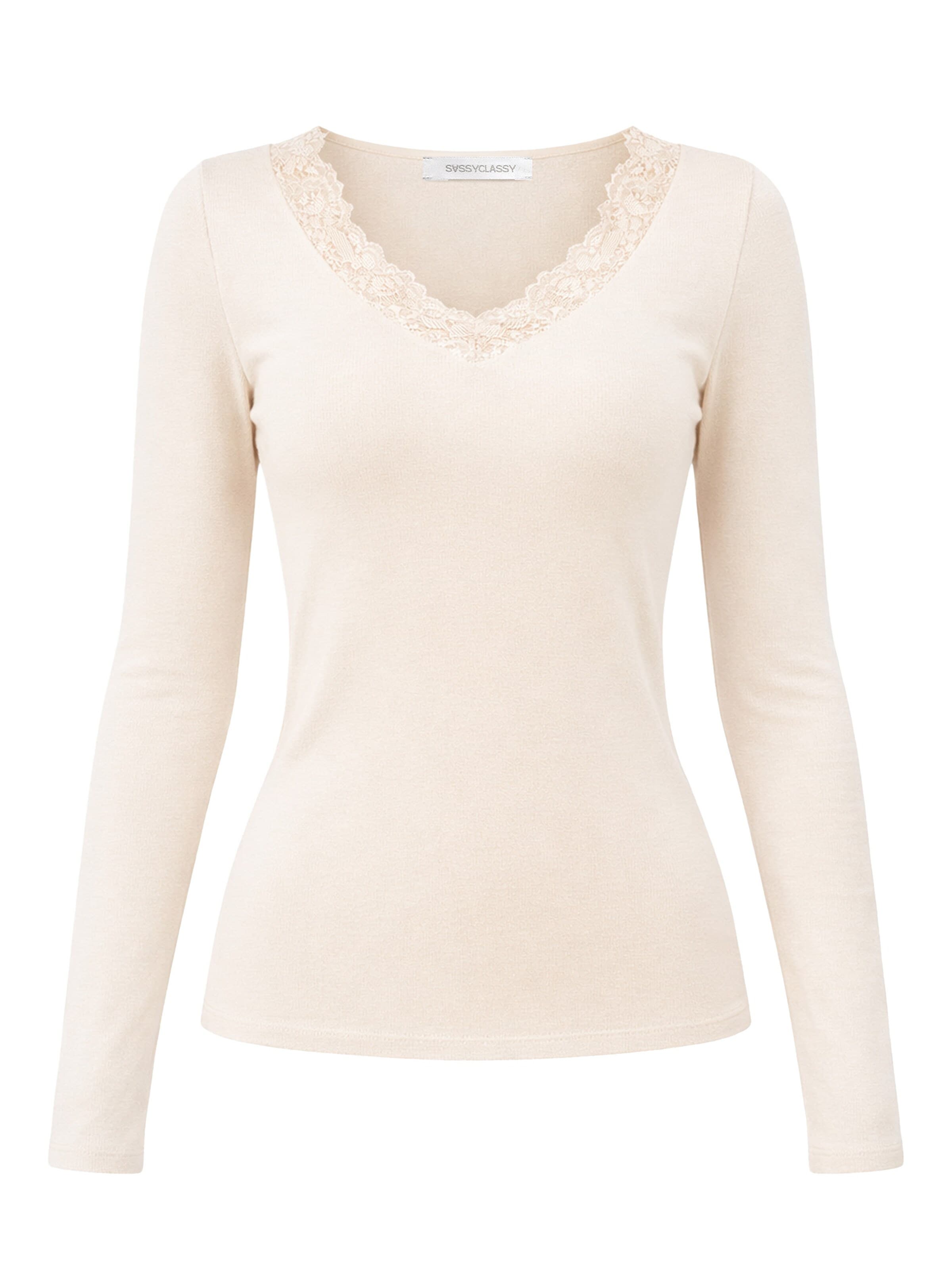 SASSYCLASSY T-shirt i beige: framsida