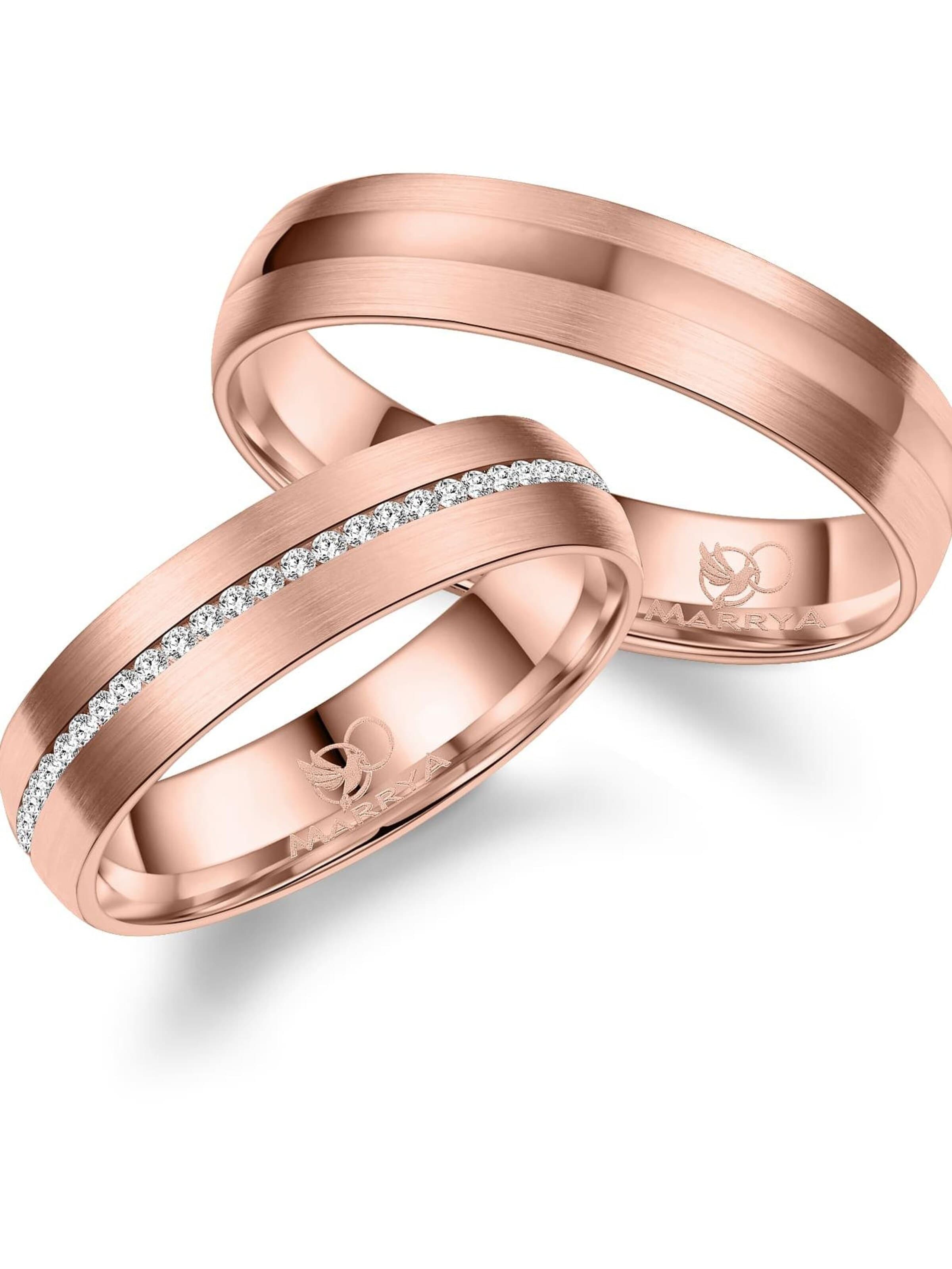 MARRYA Ring 'MARRYA ES-28 Ehering aus Edelstahl - Rosé gold plattiert' in Gold: front