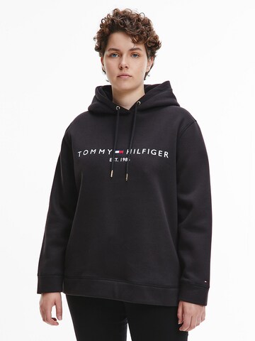 Tommy Hilfiger Curve - Sudadera en negro: frente