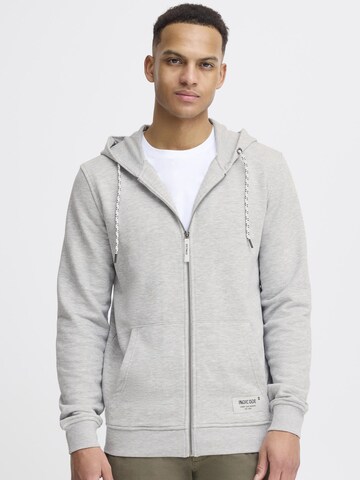INDICODE JEANS - Sudadera con cremallera 'Playno' en gris: frente