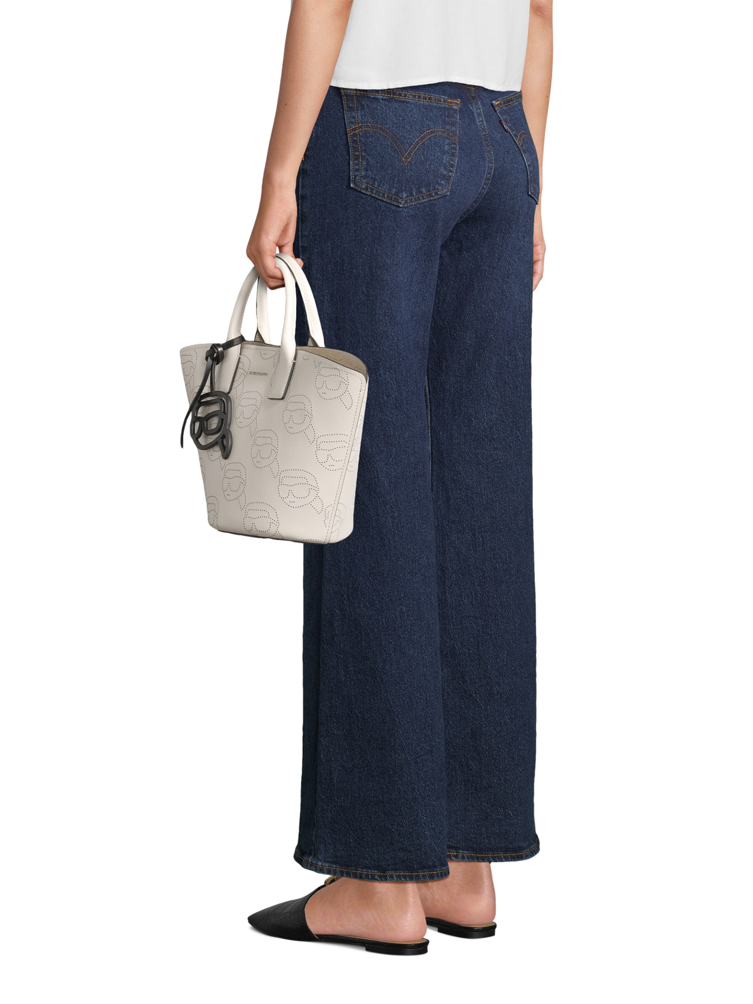 balts Karl Lagerfeld Rokassomiņa 'Ikonik 2.0'