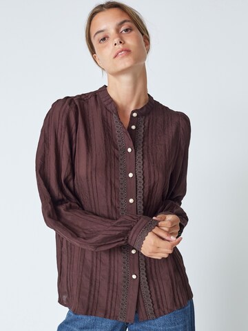 Chemisier 'Kesi' co'couture en marron : devant