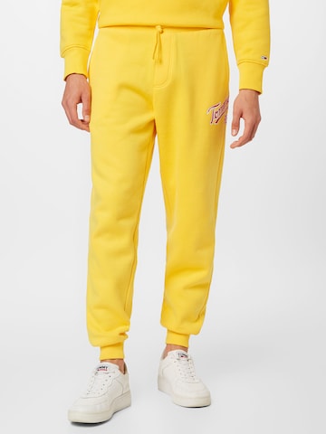 Tommy Jeans Alt kitsenev Püksid, värv kollane: eest vaates