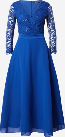 Robe de cocktail SWING en bleu : devant