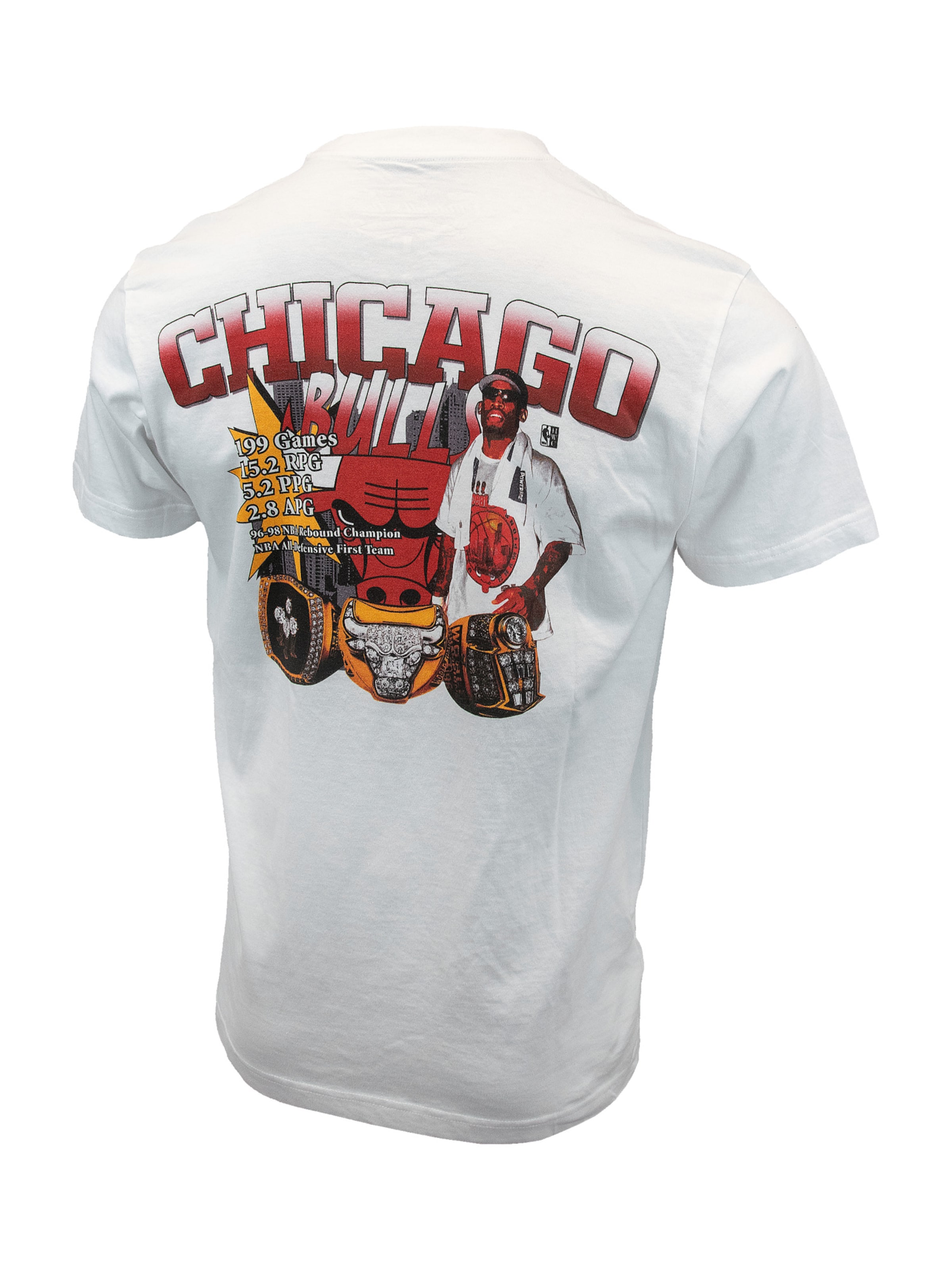 balts Mitchell & Ness Sporta krekls 'Chicago Bulls NBA Rodmann'