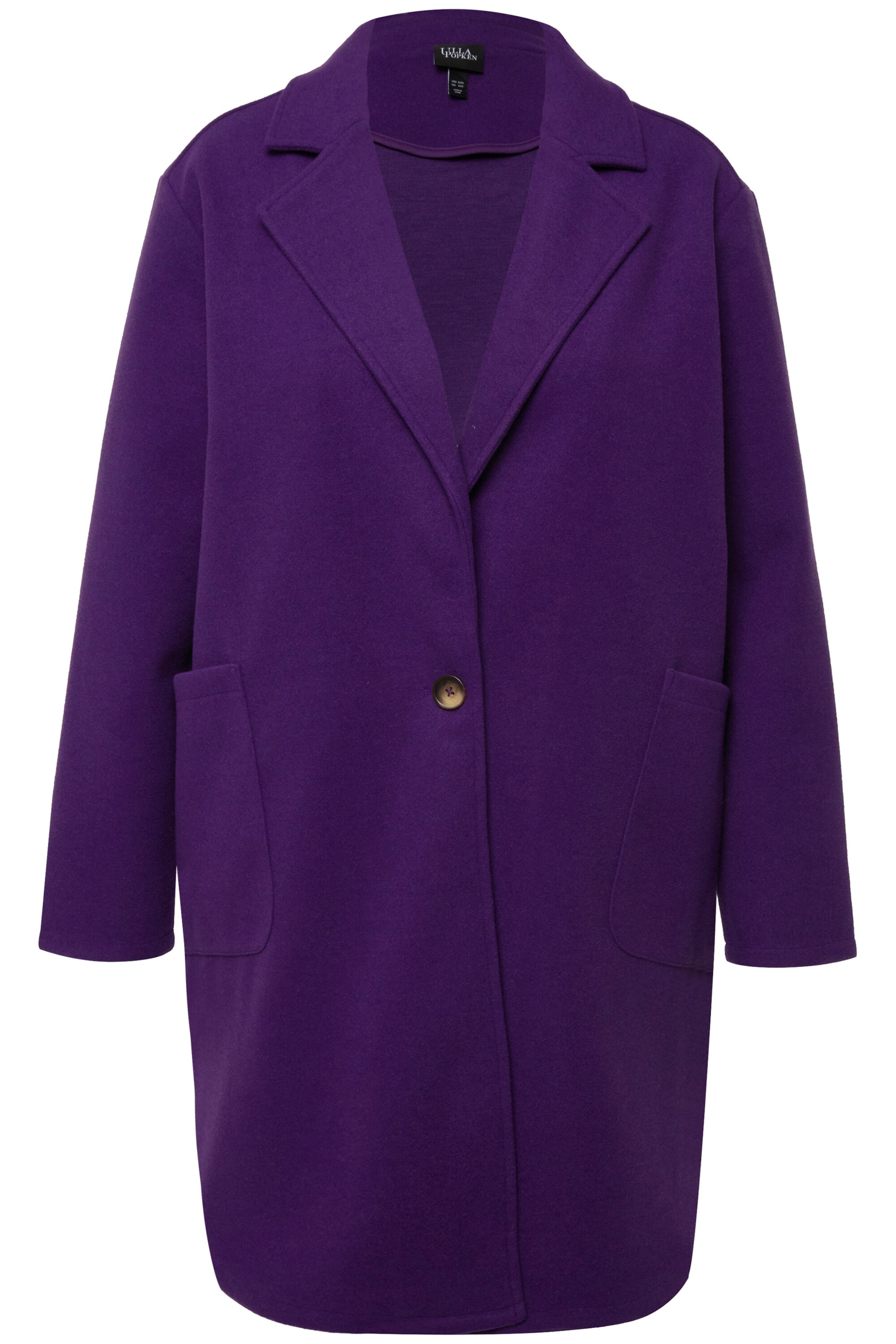 Ulla Popken Between-seasons coat in Purple: front