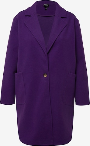 Ulla Popken Between-Seasons Coat in Purple: front