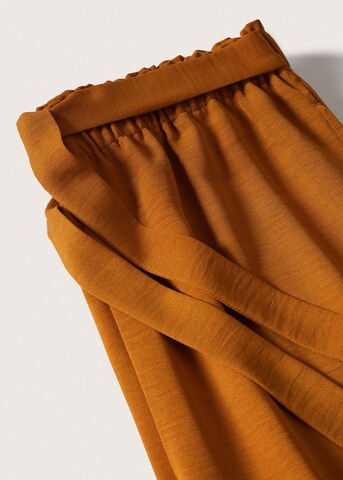 MANGO Szeroka nogawka Spodnie 'Lota' w kolorze brązowy