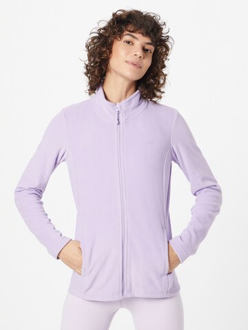 4F Functionele fleece jas in Lila: voorkant