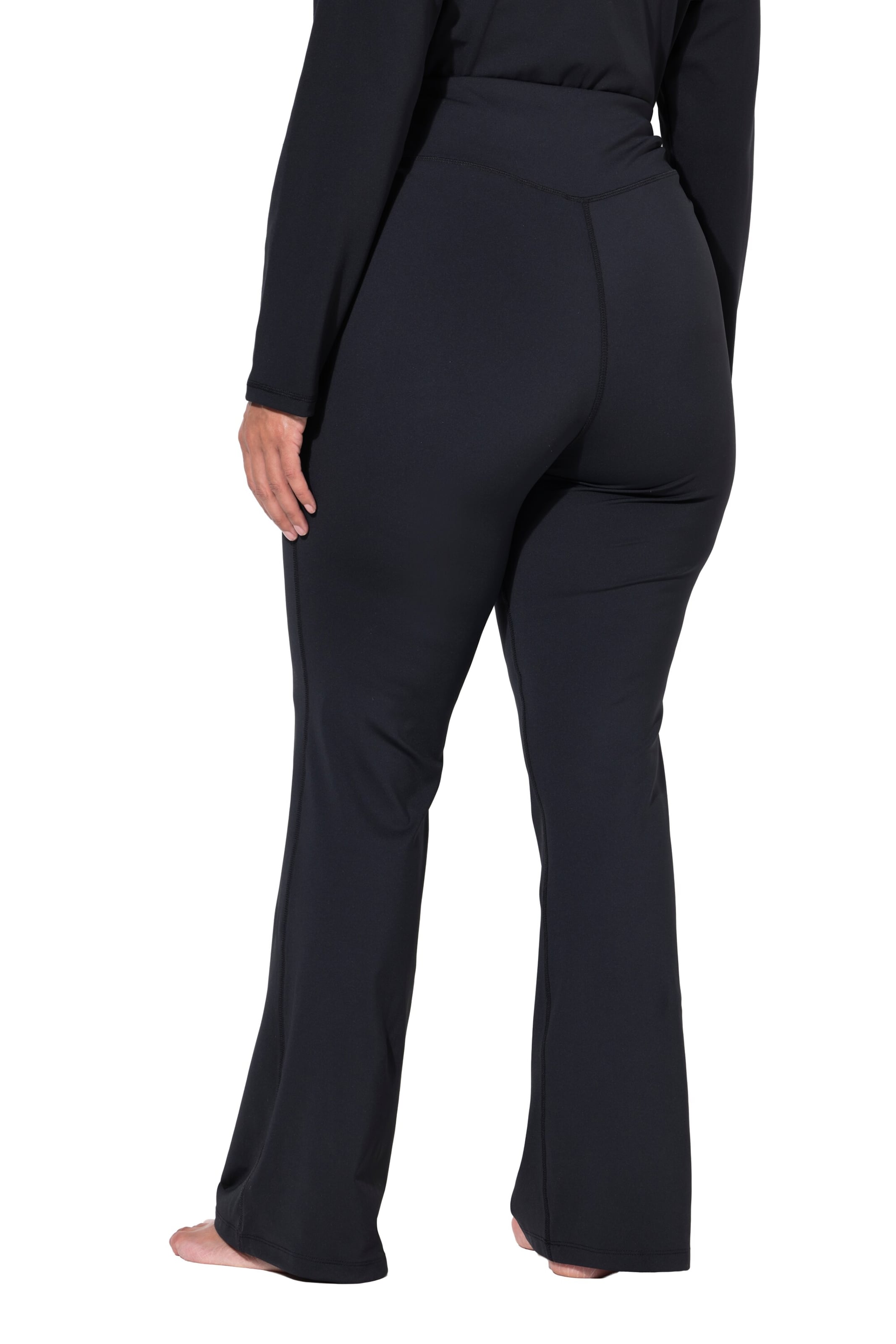 Ulla Popken Flared Leggings in Schwarz