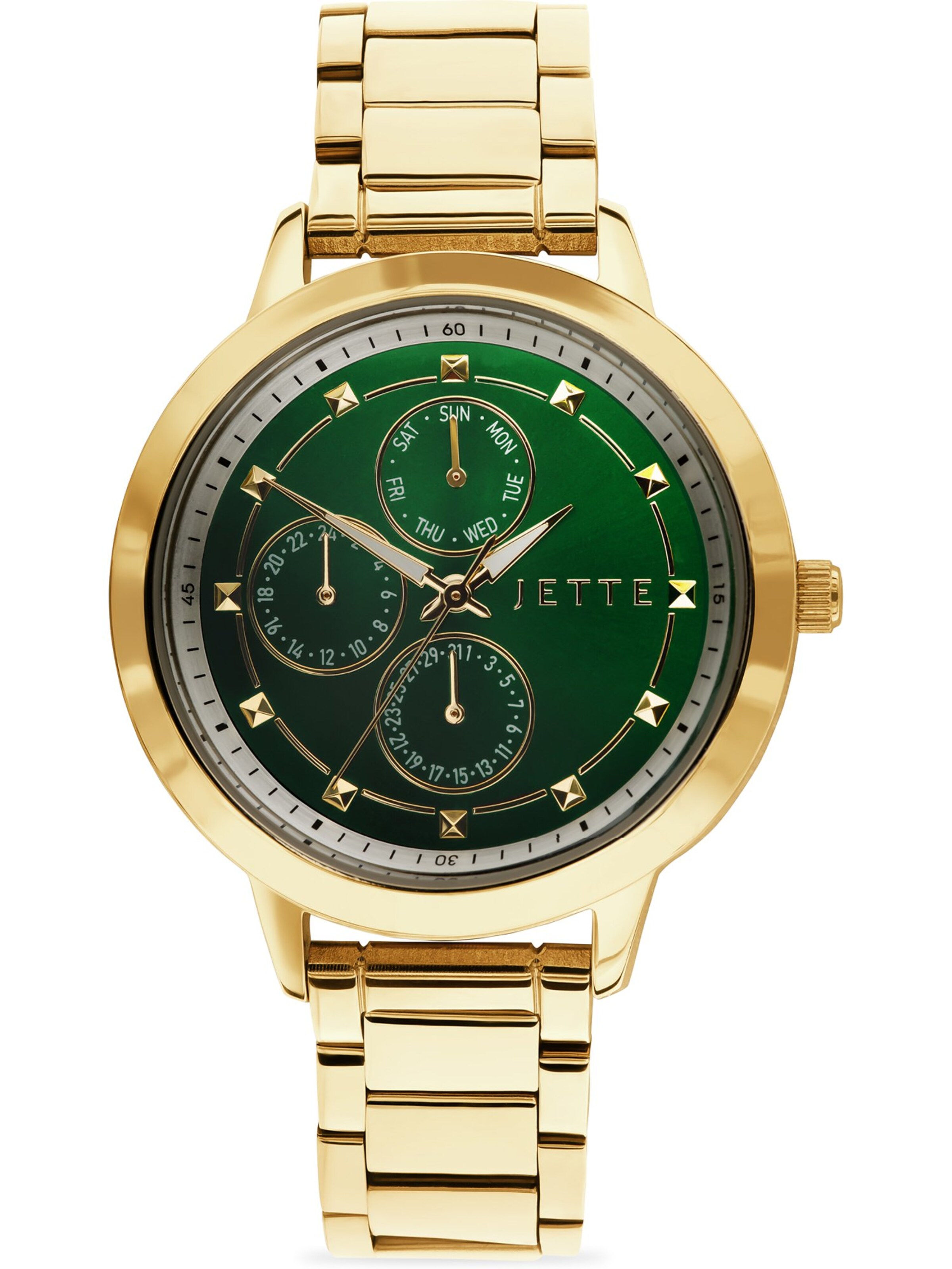 JETTE Analoguhr in gold, Produktansicht