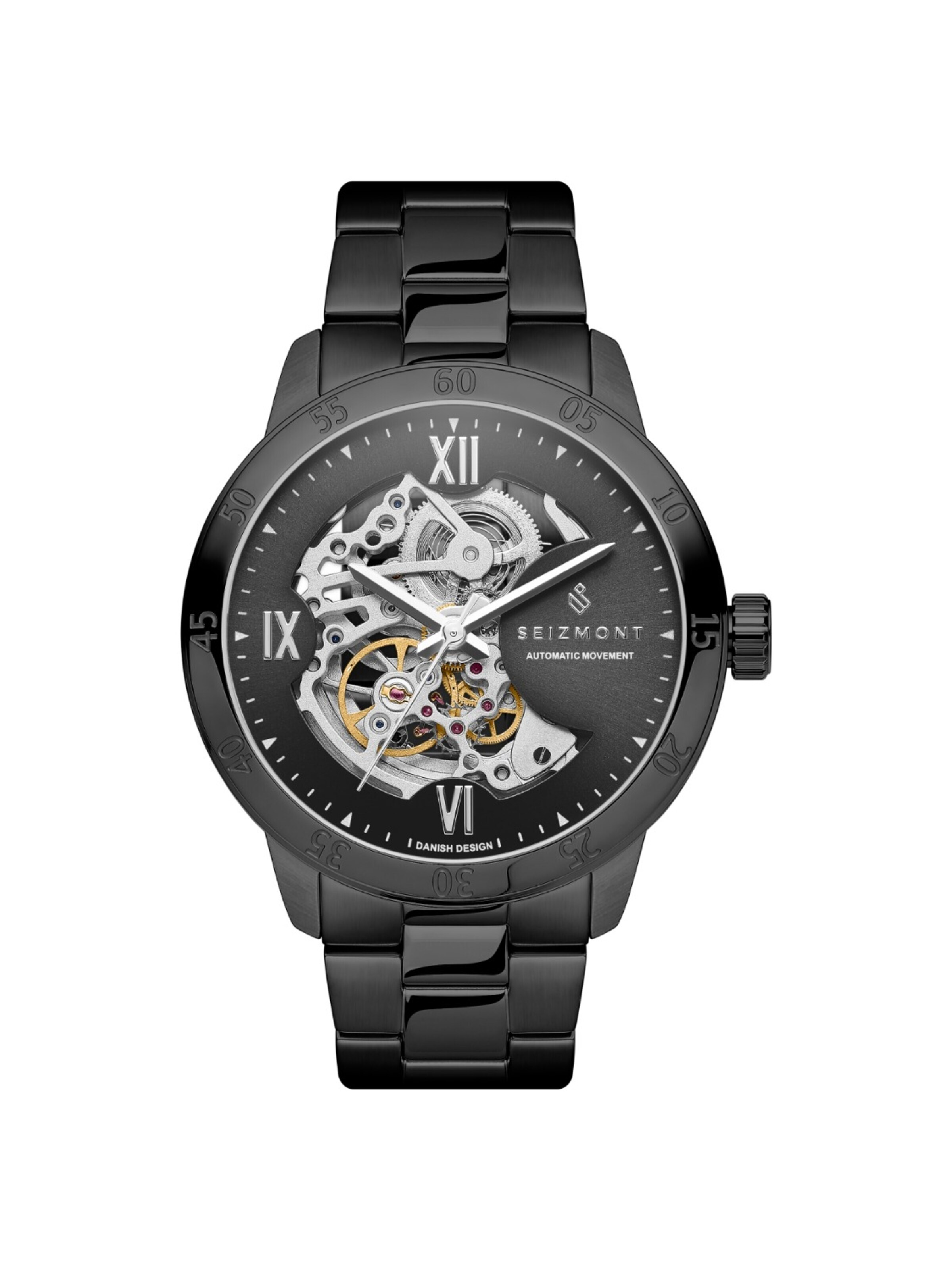 Seizmont Analog Watch 'Dante II' in Black: front