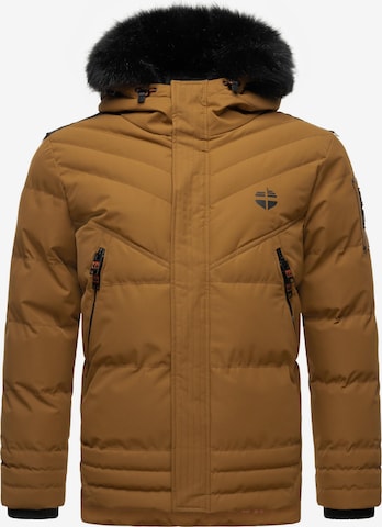 STONE HARBOUR Zimska jakna 'Romaan' | rjava barva: sprednja stran