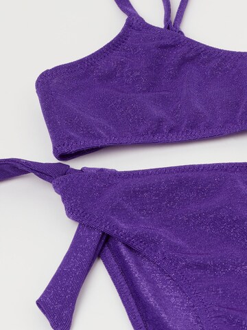 CALZEDONIA Bustier Bikini 'Metallic Glow' in Lila