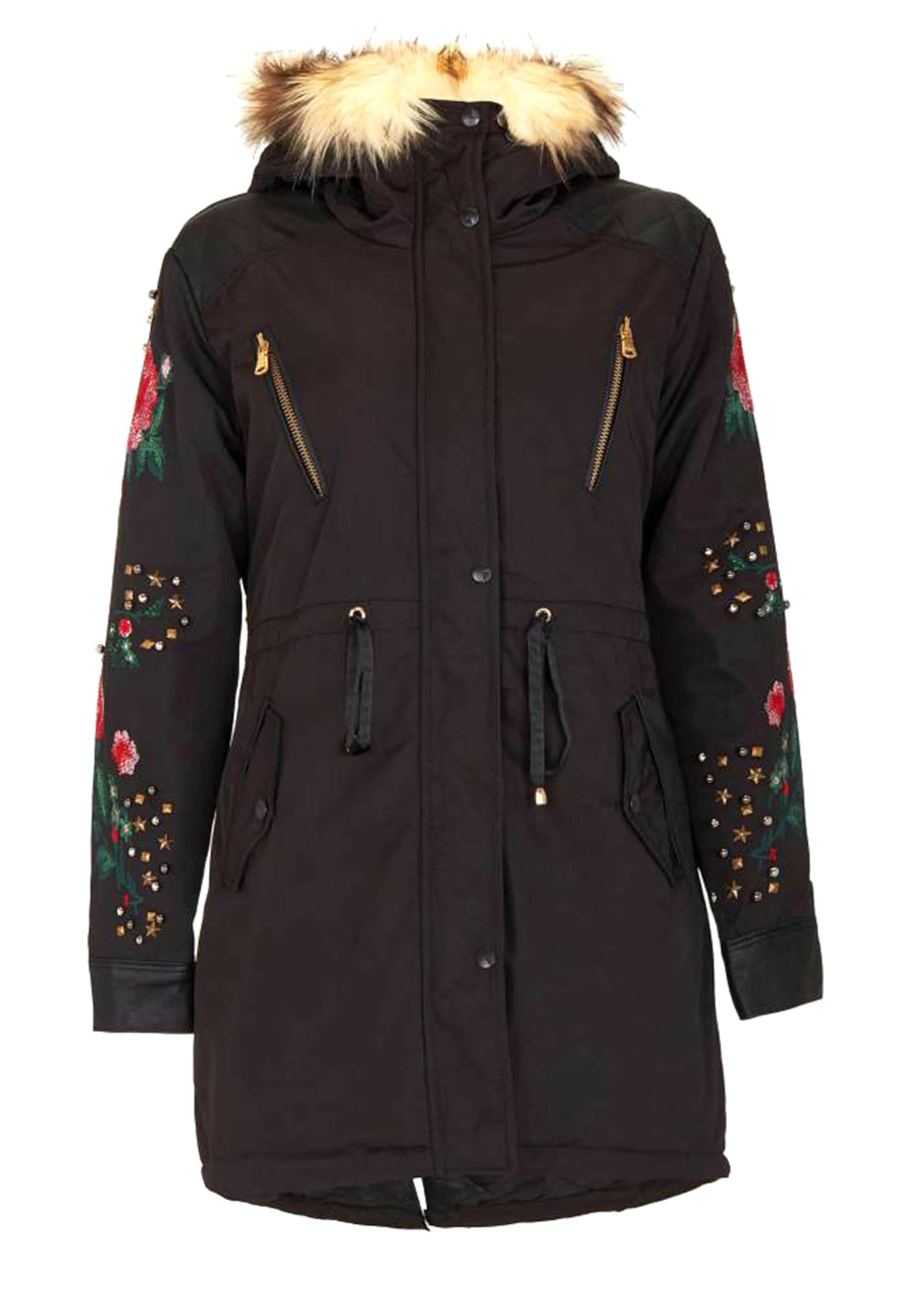 CIPO & BAXX Tussenparka in Zwart: voorkant