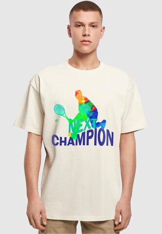 Merchcode T-Shirt 'Next Champion' in Beige: predná strana