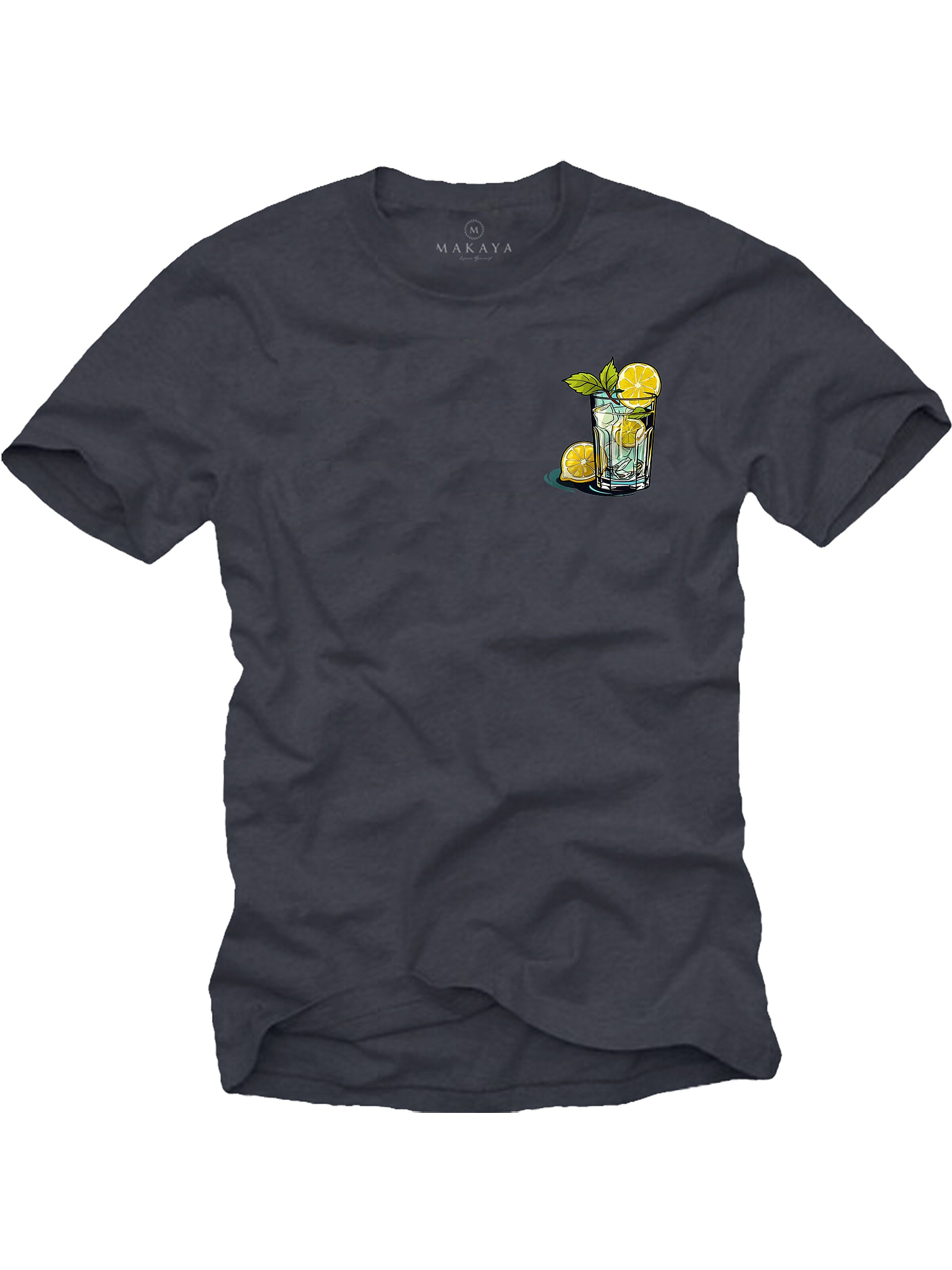 MAKAYA Shirt 'Gin Tonic' in Grey: front