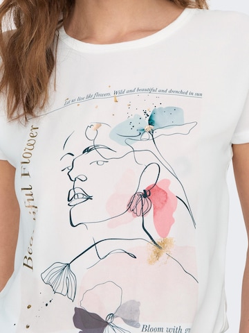 ONLY T-Shirt 'FLORA' in Weiß