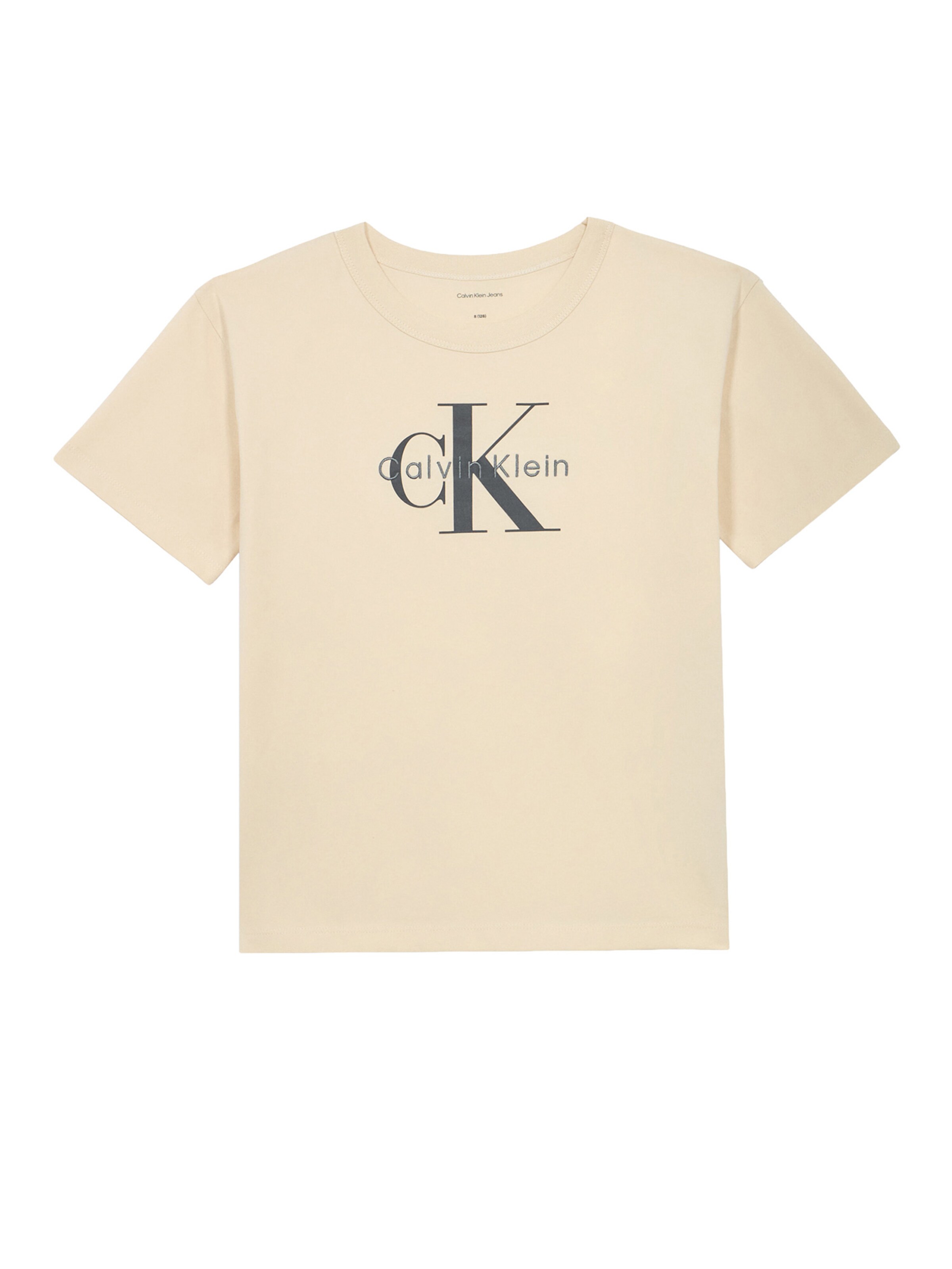 Calvin Klein Jeans Μπλουζάκι σε μπεζ: μπροστά