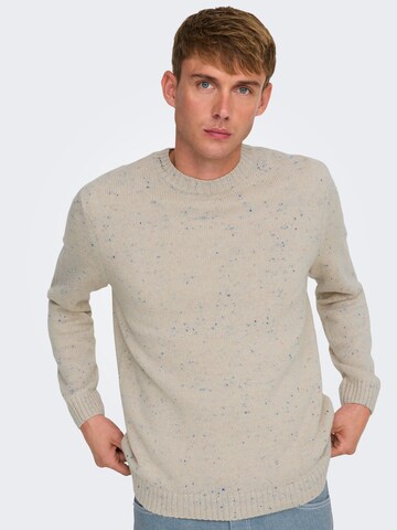 Only & Sons Свитер 'ONSRICKY' в Серый: спереди