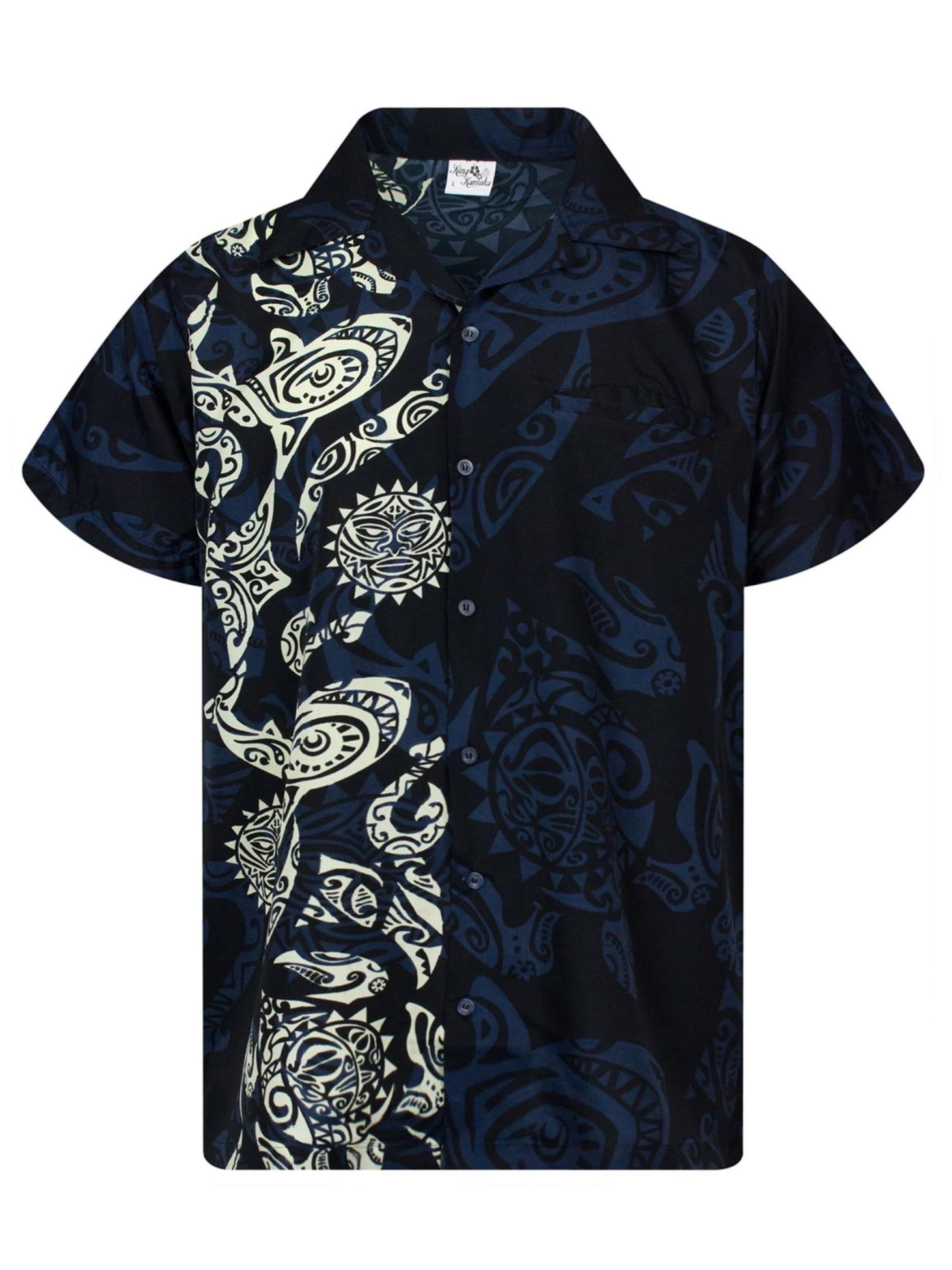 King Kameha Shirt 'Maori Wedding' in Zwart: voorkant