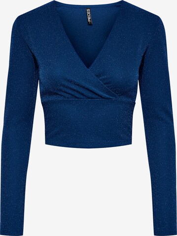 Pieces Petite Shirt 'Lina' in Blau: predná strana