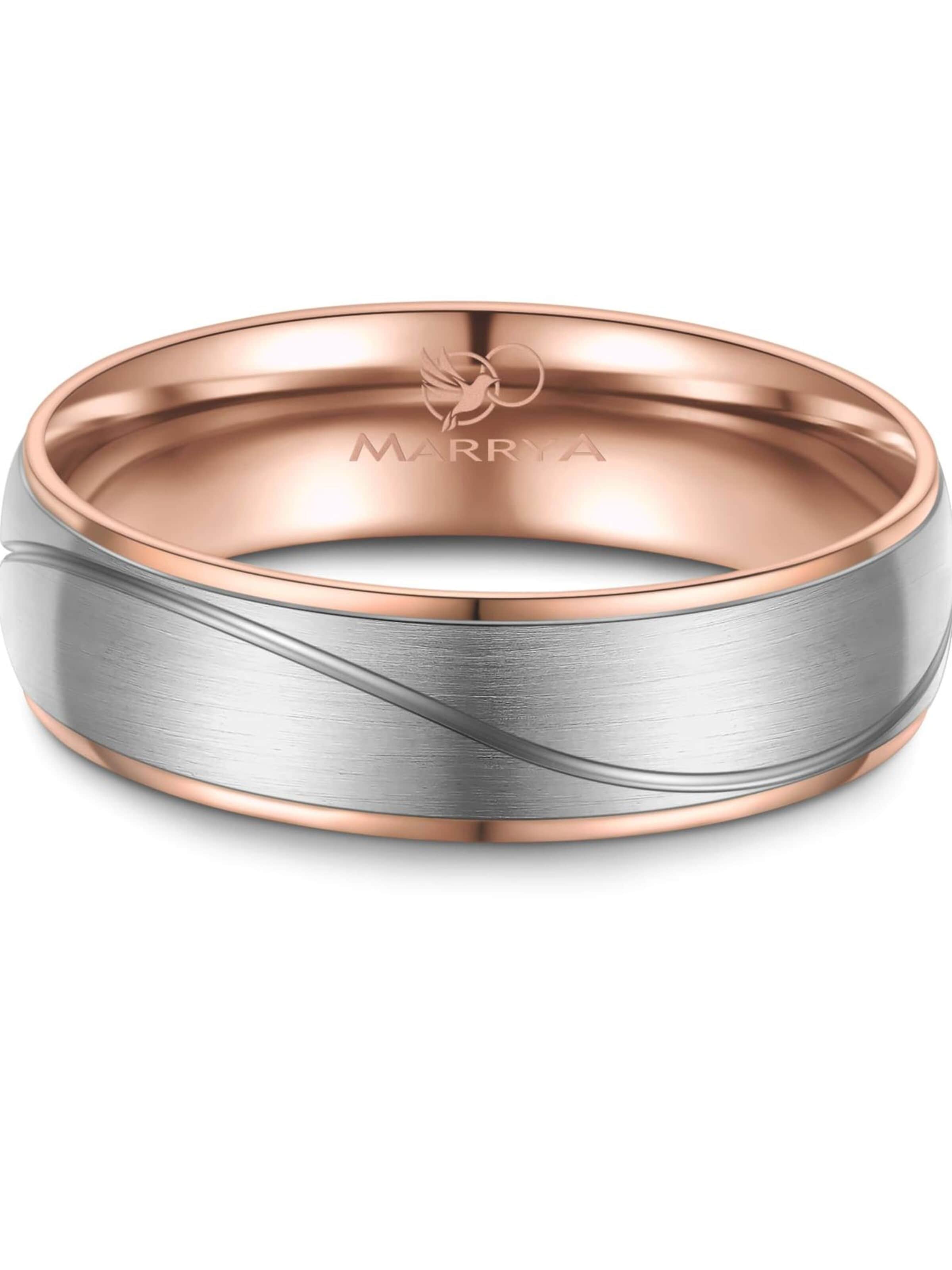 MARRYA Ring 'MARRYA ES-21 Ehering aus Edelstahl - Silberfarben & Rosé' i silver
