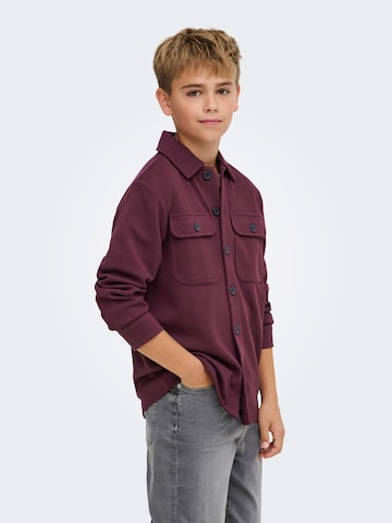 Only & Sons Junior Regular fit Overhemd 'OSJNew Kodyl' in Rood: voorkant