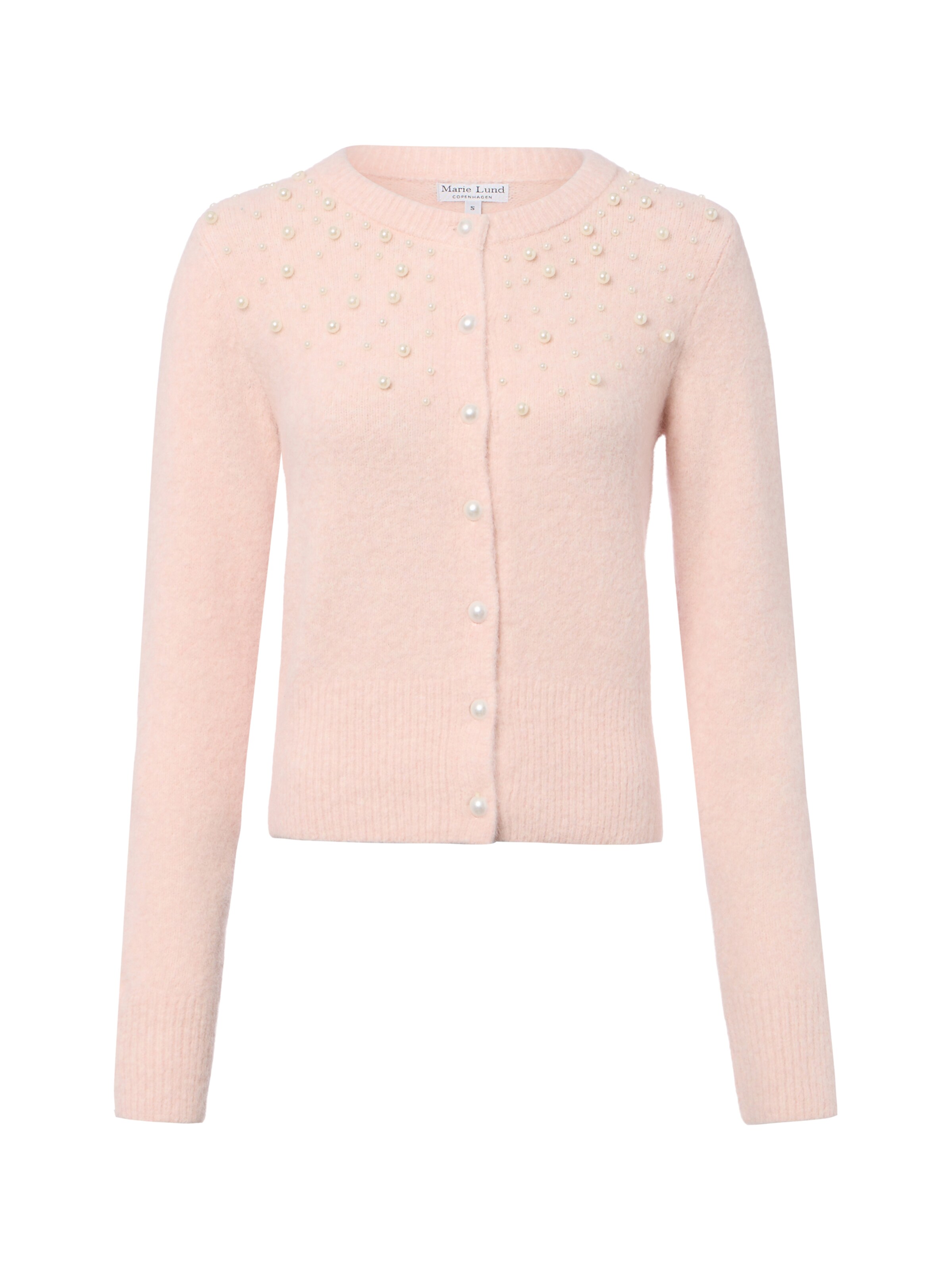 Marie Lund Gebreid vest in Roze: voorkant