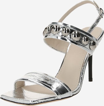 IRO Strap Sandals in Silver: front