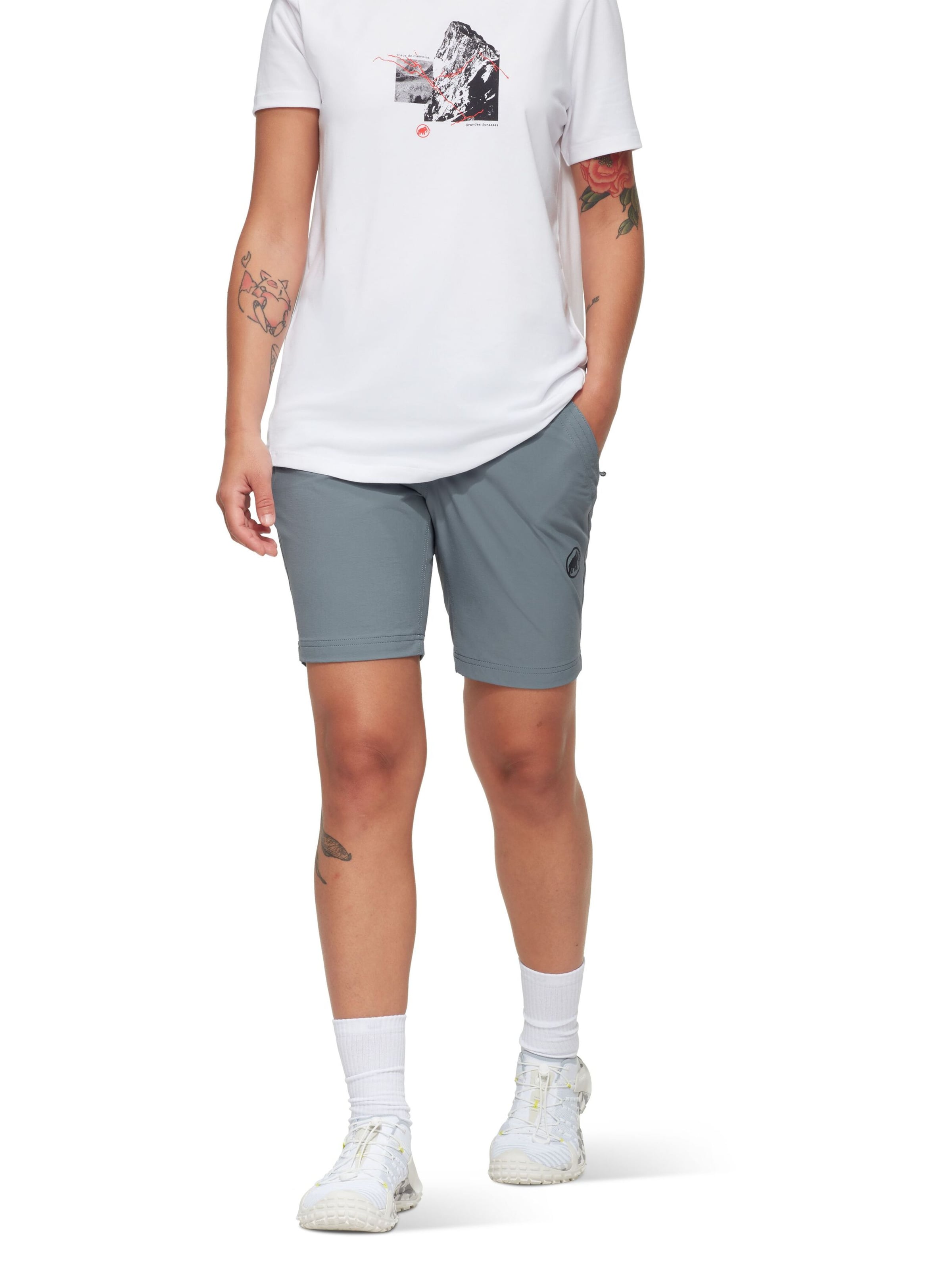 MAMMUT Regular Outdoor Pants 'Hiking V' in Grey: front